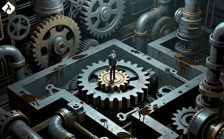 تبدیل شدن انسان به یک چرخدنده در ماشین بزرگ سرمایهداری.