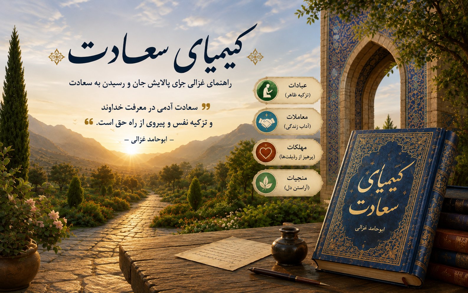 پالایش جان و رسیدن به سعادت | گزارش کتاب کیمیای سعادت اثر غزالی